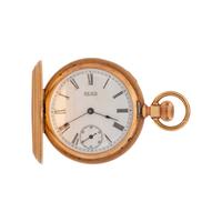 WALTHAM, 14K YELLOW GOLD HUNTER CASE POCKET WATCH