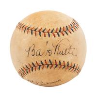 A 1930s Babe Ruth and Lou Gehrig Signed Babe Ruth Home Run Special Spalding Baseball (JSA Letter)