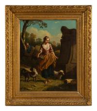 A Lady with a Dog and Lambs