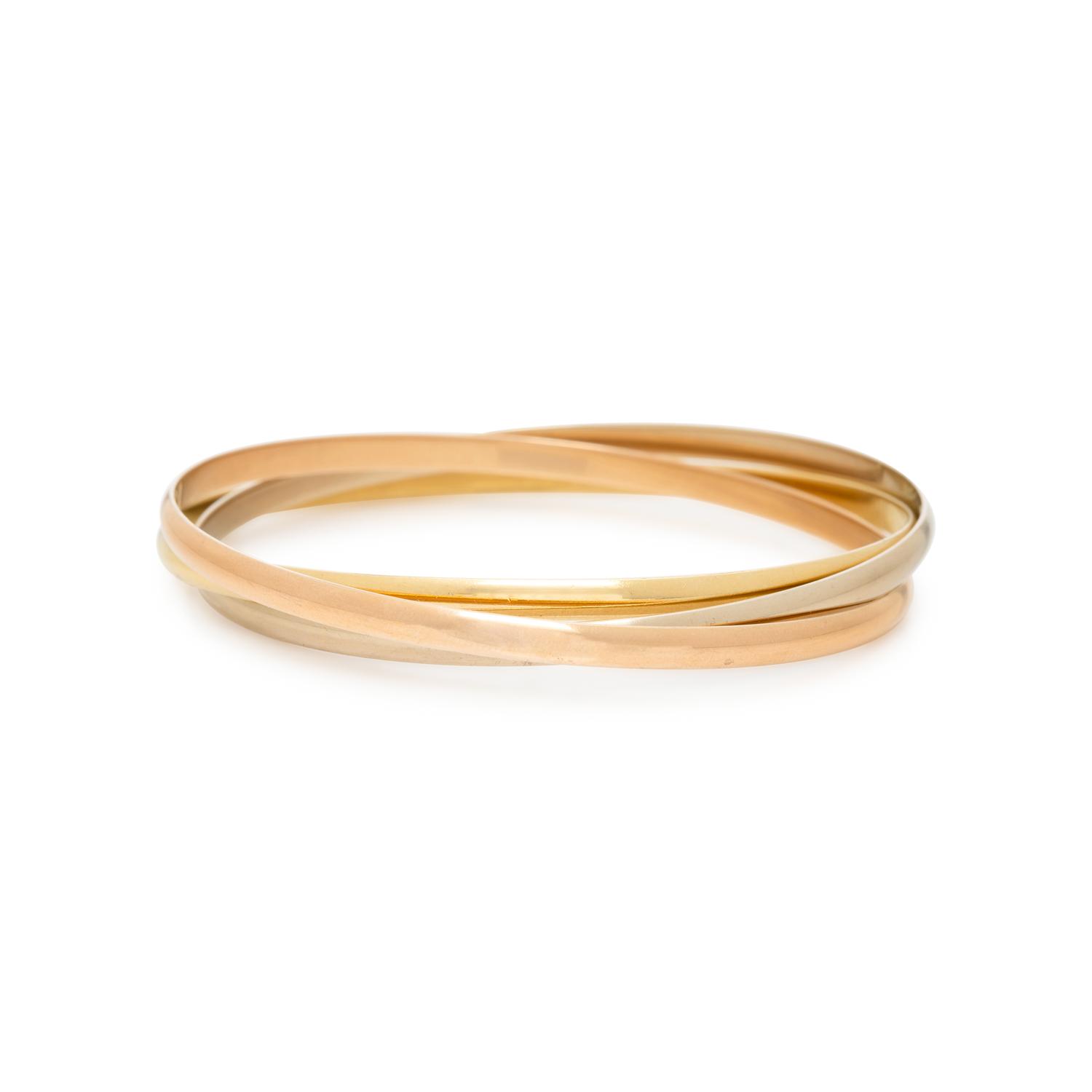 CARTIER, TRICOLOR GOLD 'TRINITY' BRACELET