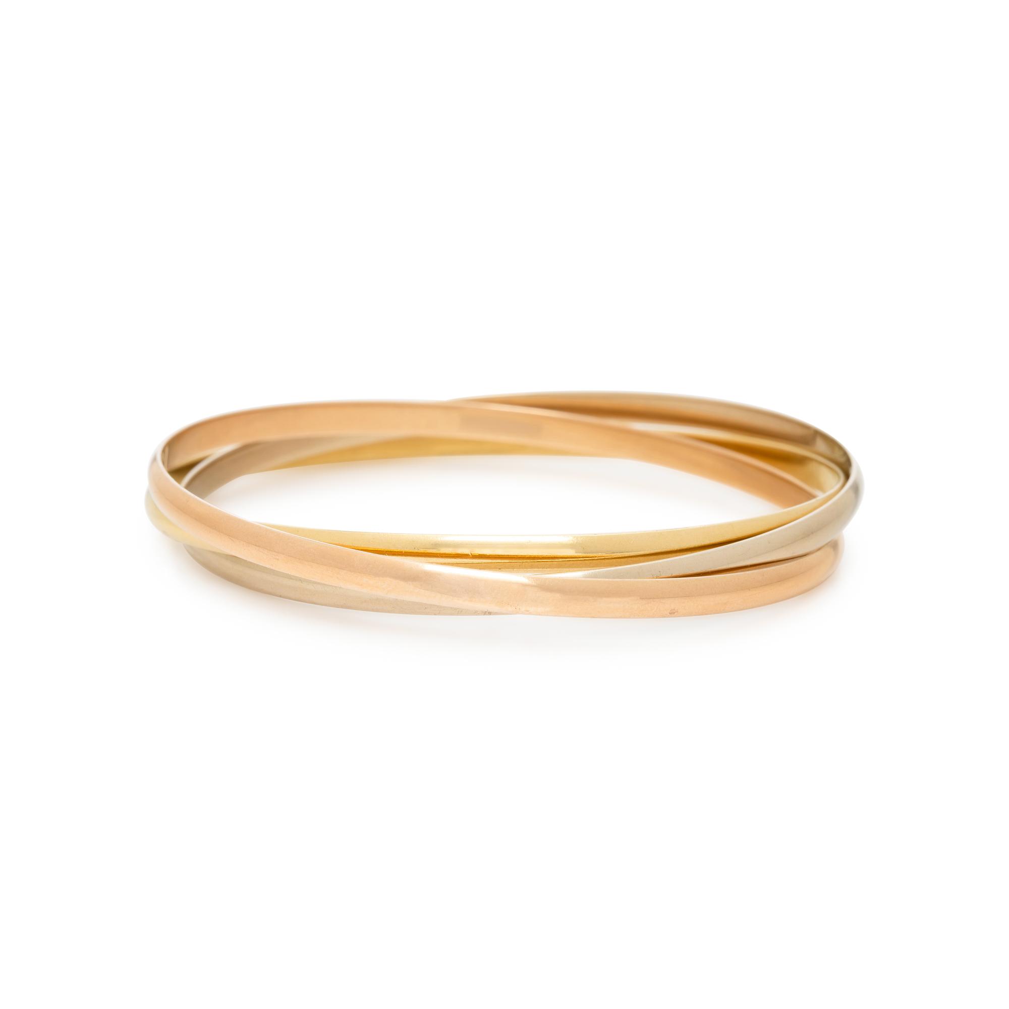 CARTIER, TRICOLOR GOLD 'TRINITY' BRACELET