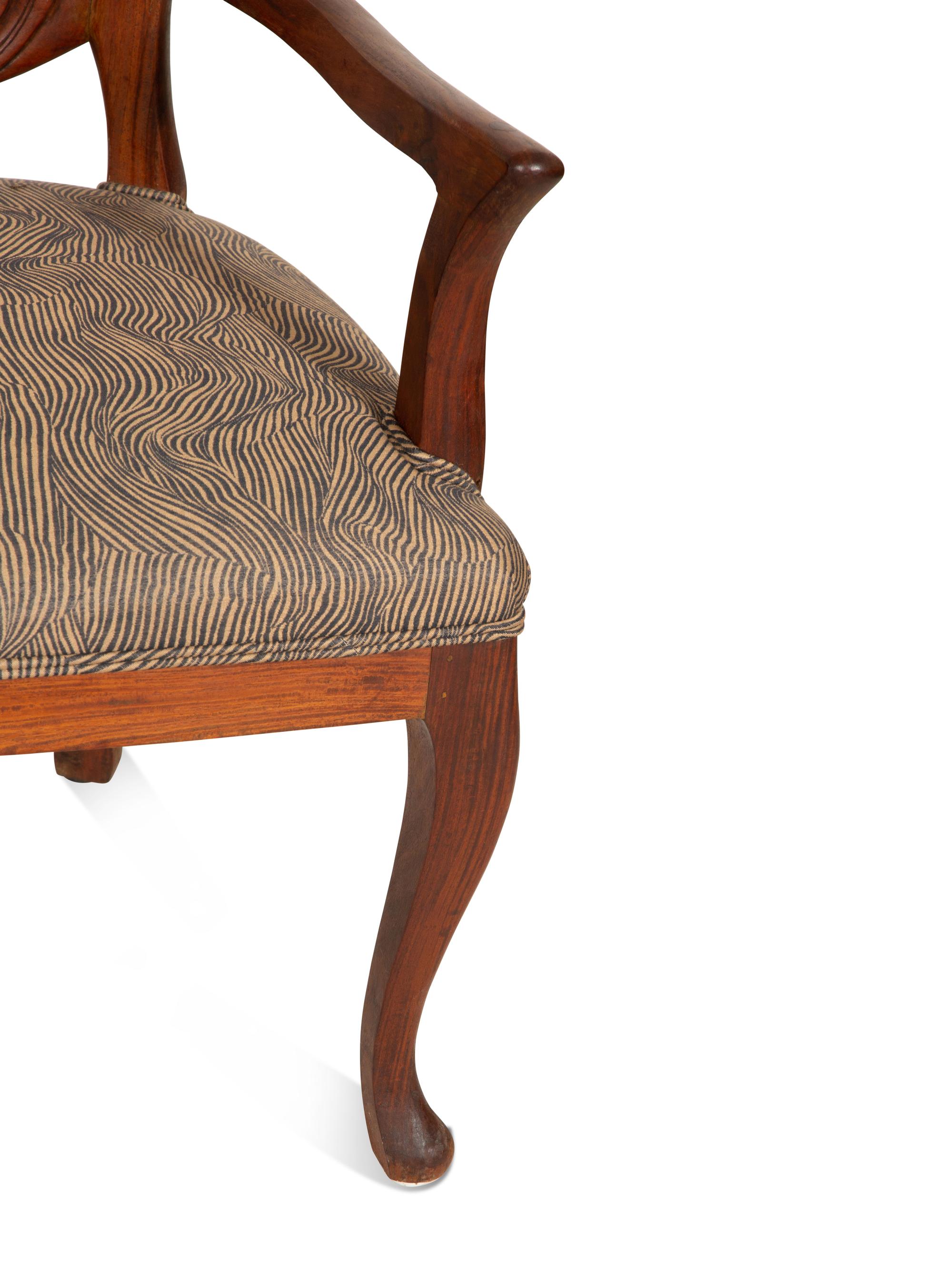 A Set of Five Carved Wood Lotus Flower Armchairs in the Manner of Phyllis Morris