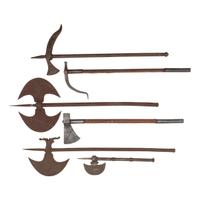 Lot of 6 Indo-Persian Tabar Axes and War Hammers Including: Zaghnal and Kulunk