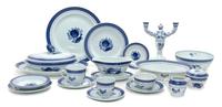 A Royal Copenhagen Porcelain Dinner Service, Diameter of dinner plate 10 inches.