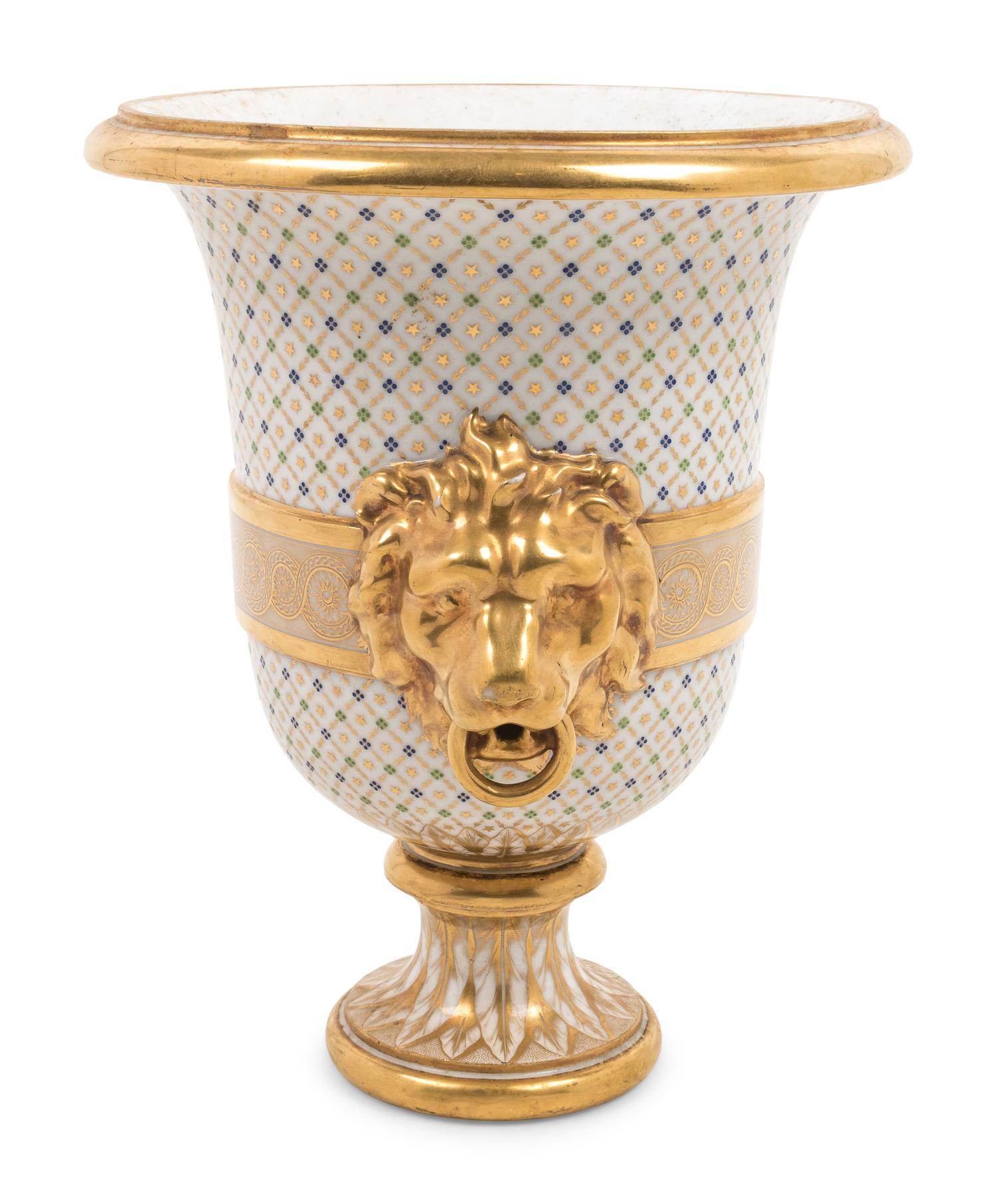 A French Parcel Gilt Porcelain Wine Cooler