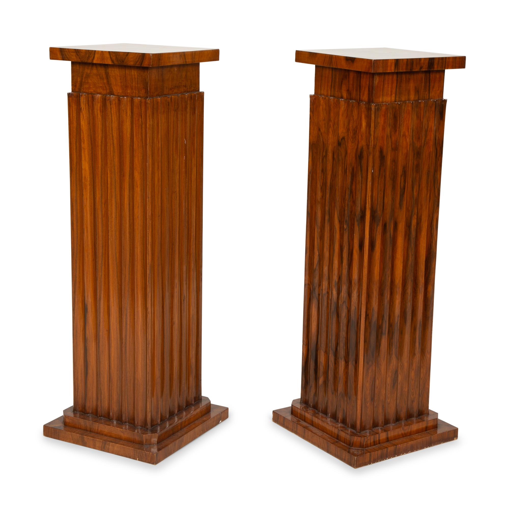 A Pair of Art Deco Style Rosewood Pedestals