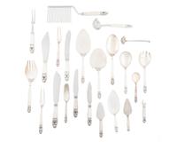 A Georg Jensen Acorn Pattern Assembled Silver Flatware Service
