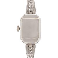 LONGINES, DIAMOND AND PLATINUM WATCH
