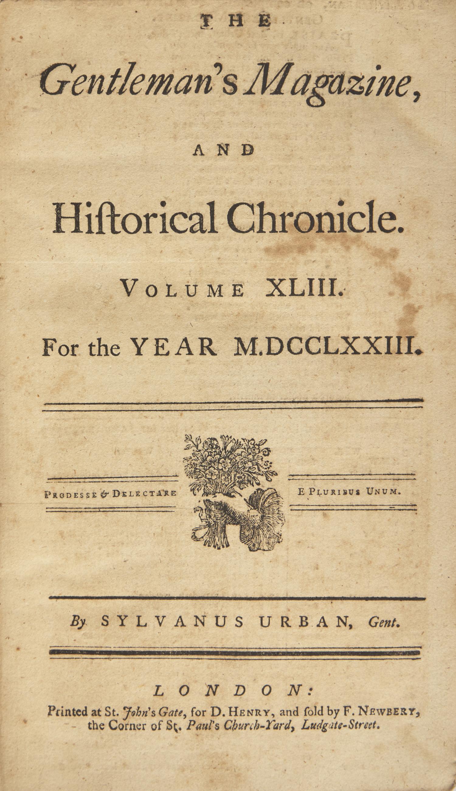 [African-Americana] [Wheatley, Phillis] Urban, Sylvanus. Phillis Wheatley's Fourth Published Poem "On Recollection"