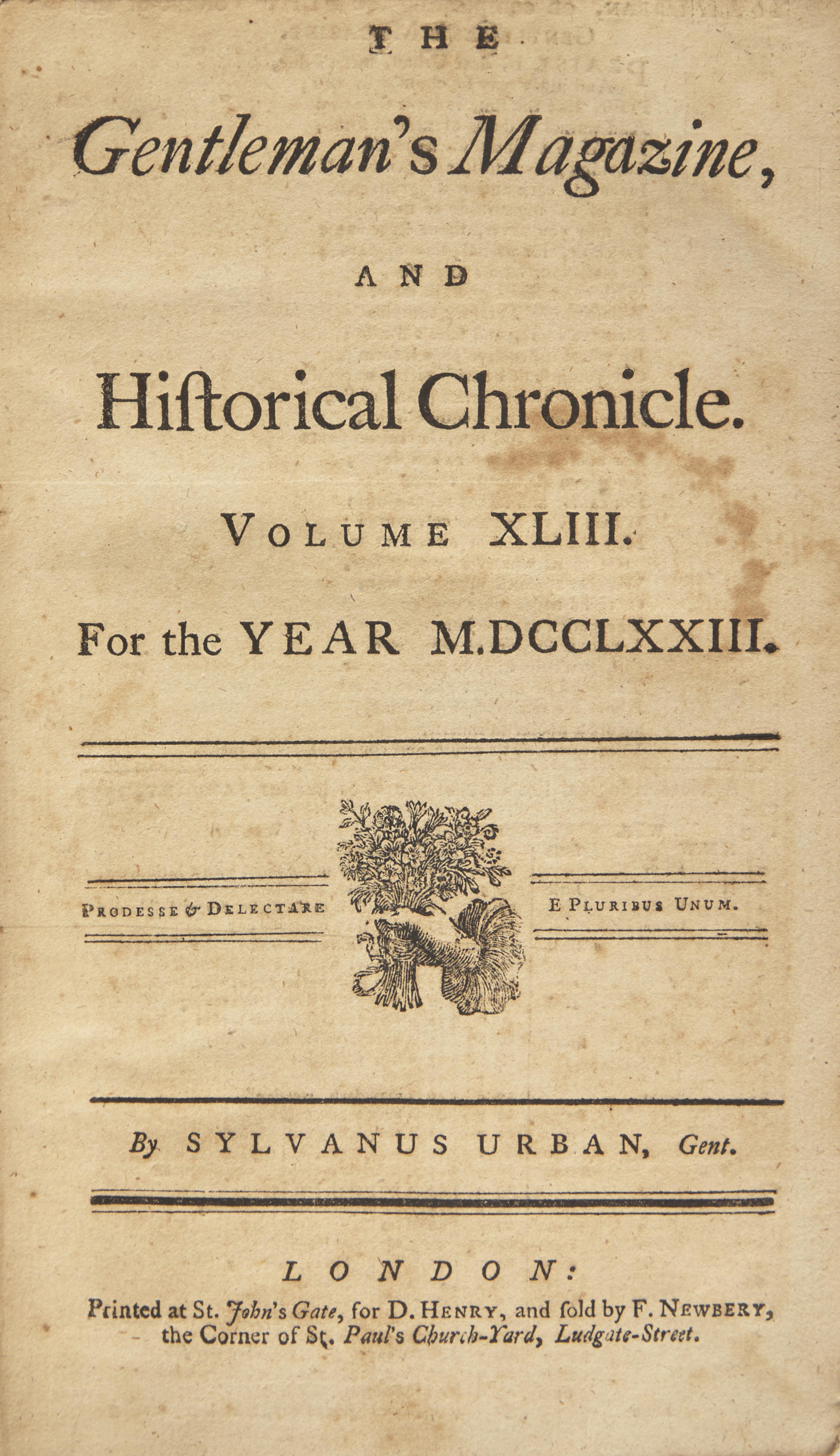 [African-Americana] [Wheatley, Phillis] Urban, Sylvanus. Phillis Wheatley's Fourth Published Poem "On Recollection"