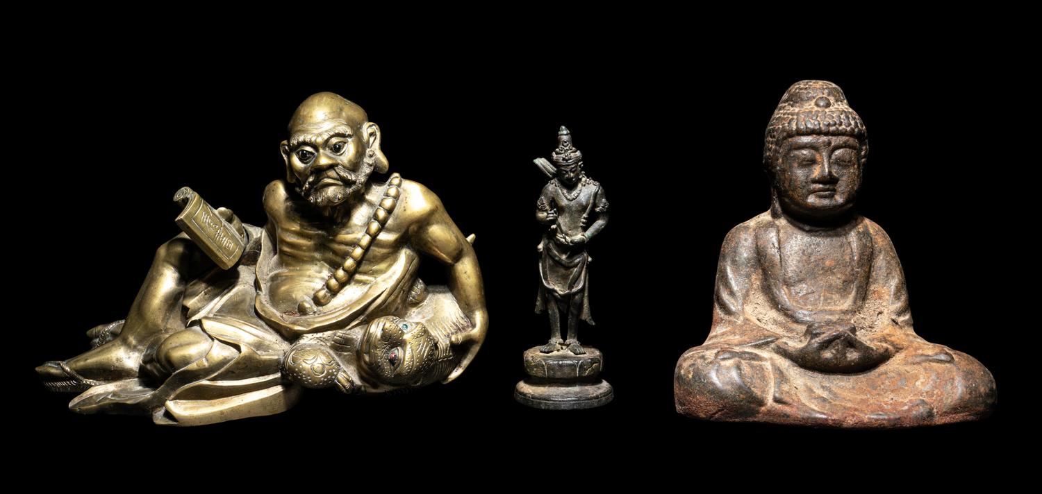 Three Asian Buddhist Figures