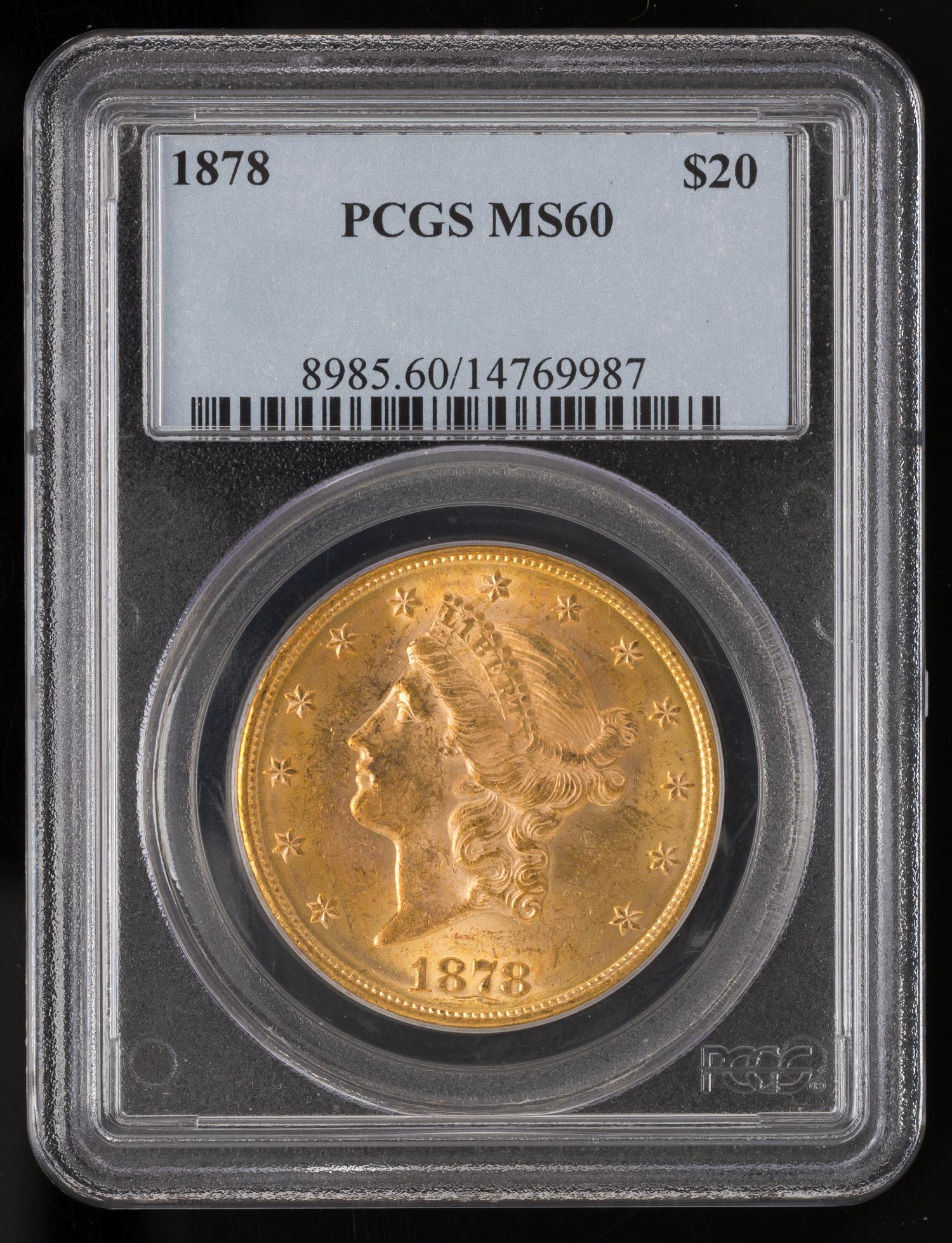 A United States 1878 Liberty Head $20 Gold Coin