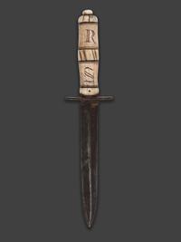 A Sailor's Dirk with Carved Bone and Baleen Handle