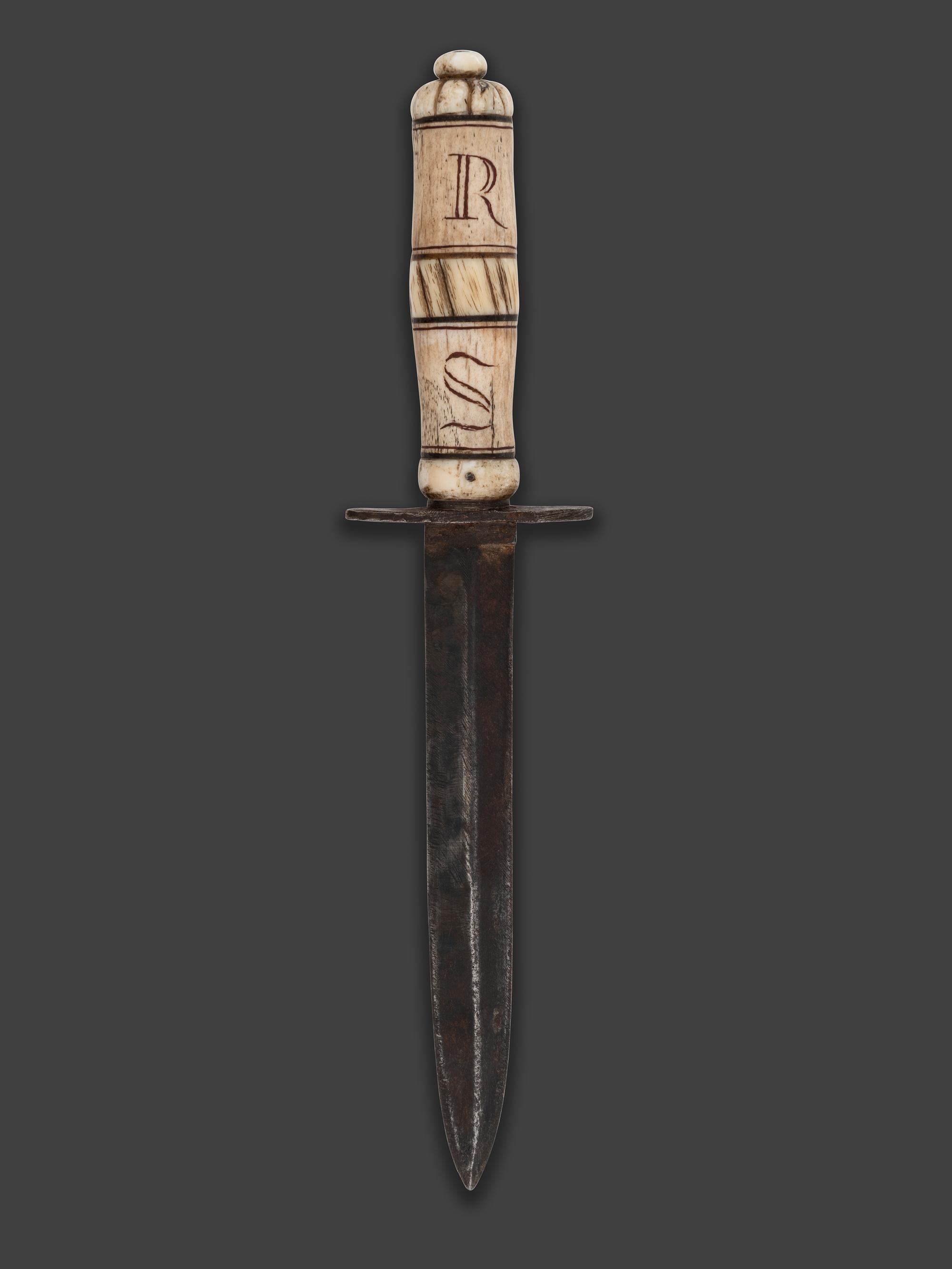 A Sailor's Dirk with Carved Bone and Baleen Handle