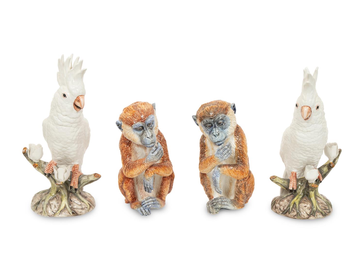 Two Pairs of Italian Cermaic Animal Figures