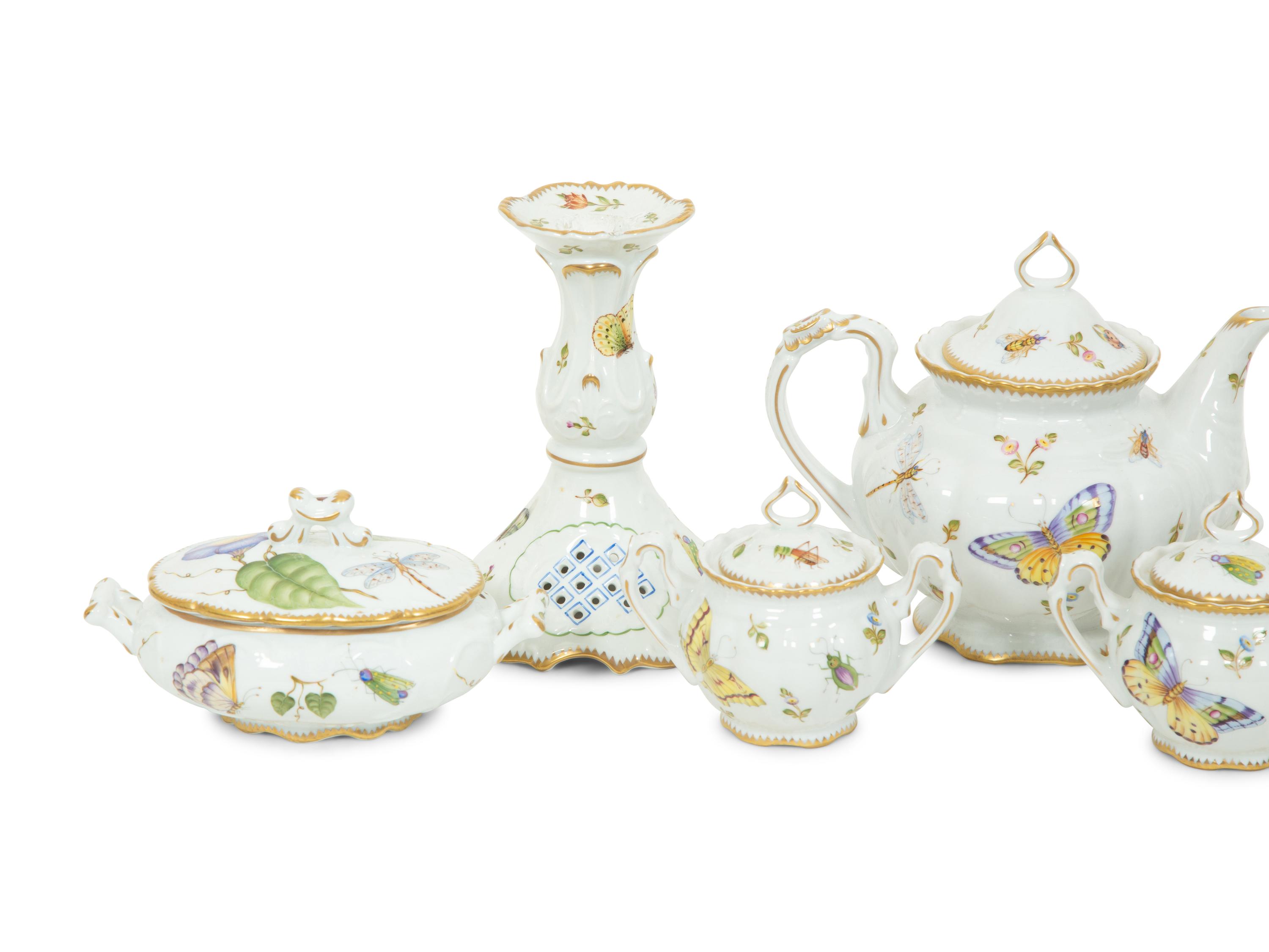A Group of Anna Weatherley Butterfly Porcelain Articles