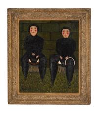 Les deux soeurs dans un verger (jeunes filles aux cerises)