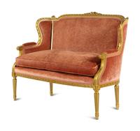 An Assembled Louis XVI Style Giltwood Seating Suite