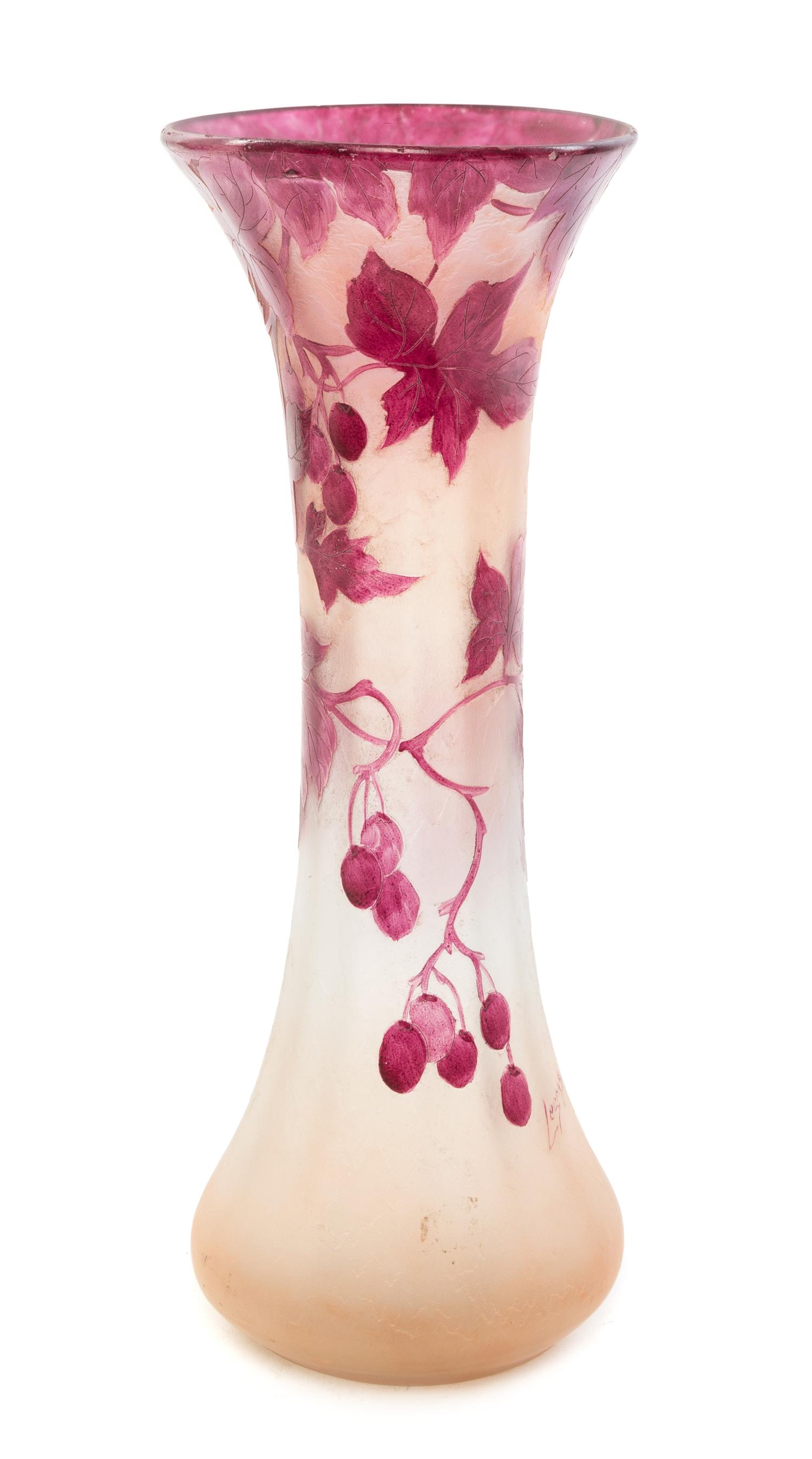Legras, FRANCE, EARLY 20TH CENTURY, a large cameo glass vase with floral decoration