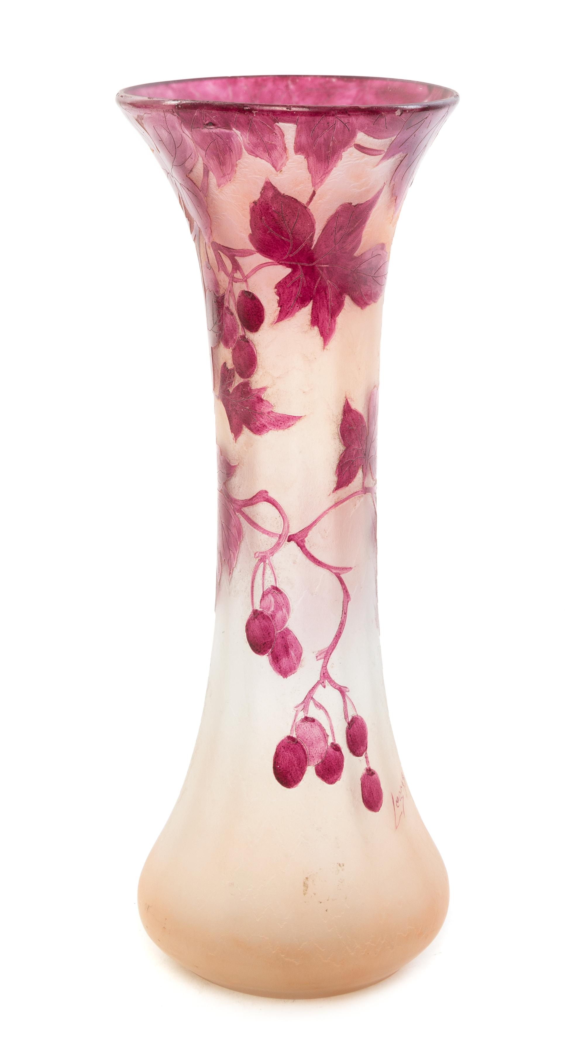Legras, FRANCE, EARLY 20TH CENTURY, a large cameo glass vase with floral decoration