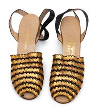 Salvatore Ferragamo, Gold Wedge Evening Sandals, 1940's