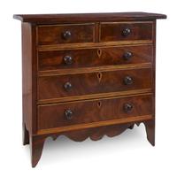 Miniature inlaid mahogany chest of drawers circa 1800