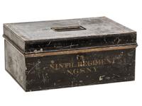 [CIVIL WAR]. Painted metal box with key identified to 9th Regiment, New York National Guard. N.p., n.d.