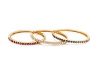 DIAMOND, SAPPHIRE AND RUBY BANGLE BRACELET SET