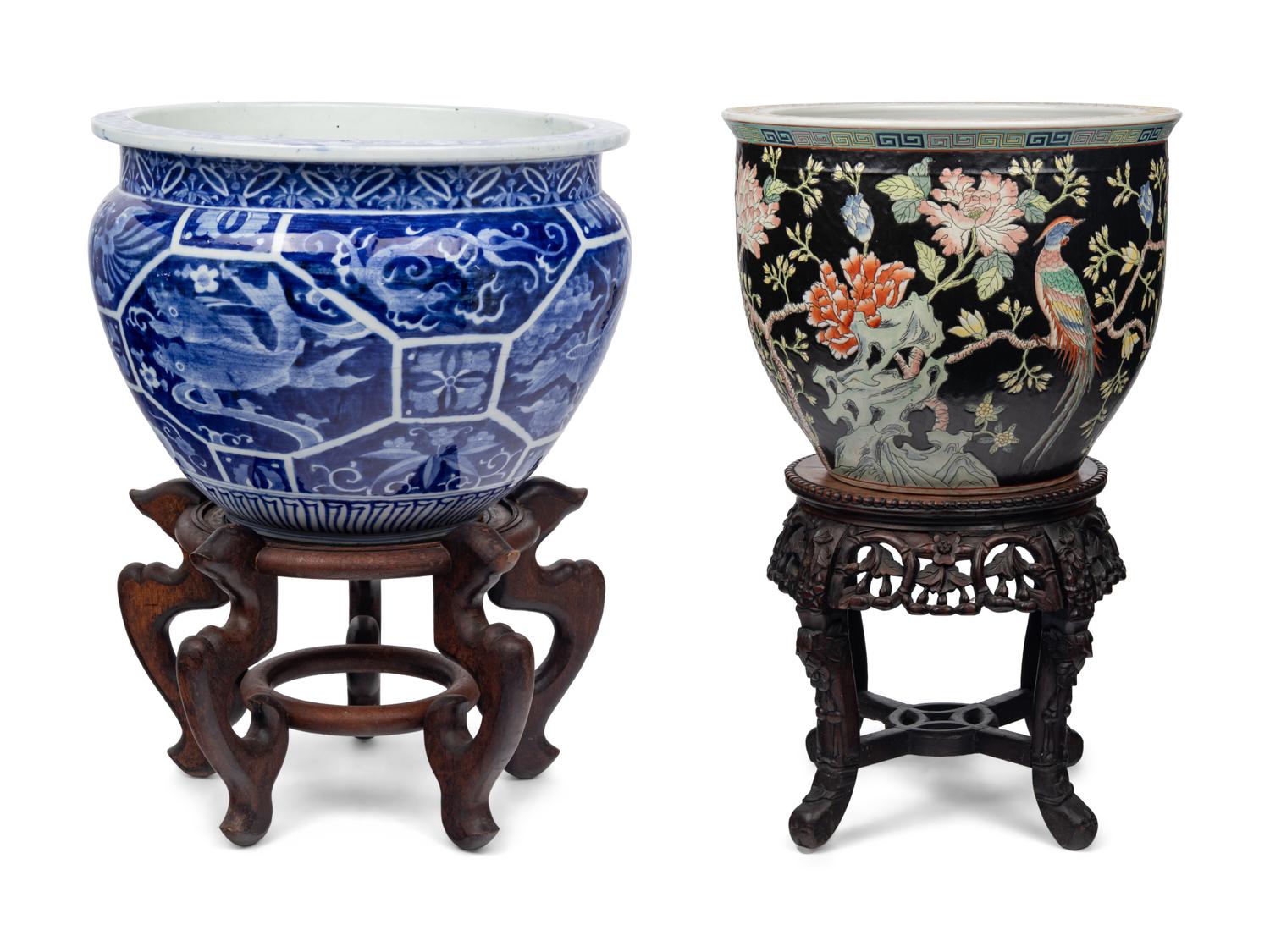 Two Chinese Export Porcelain Jardinières