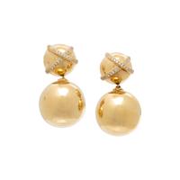 DAVID YURMAN, YELLOW GOLD AND DIAMOND EARRINGS
