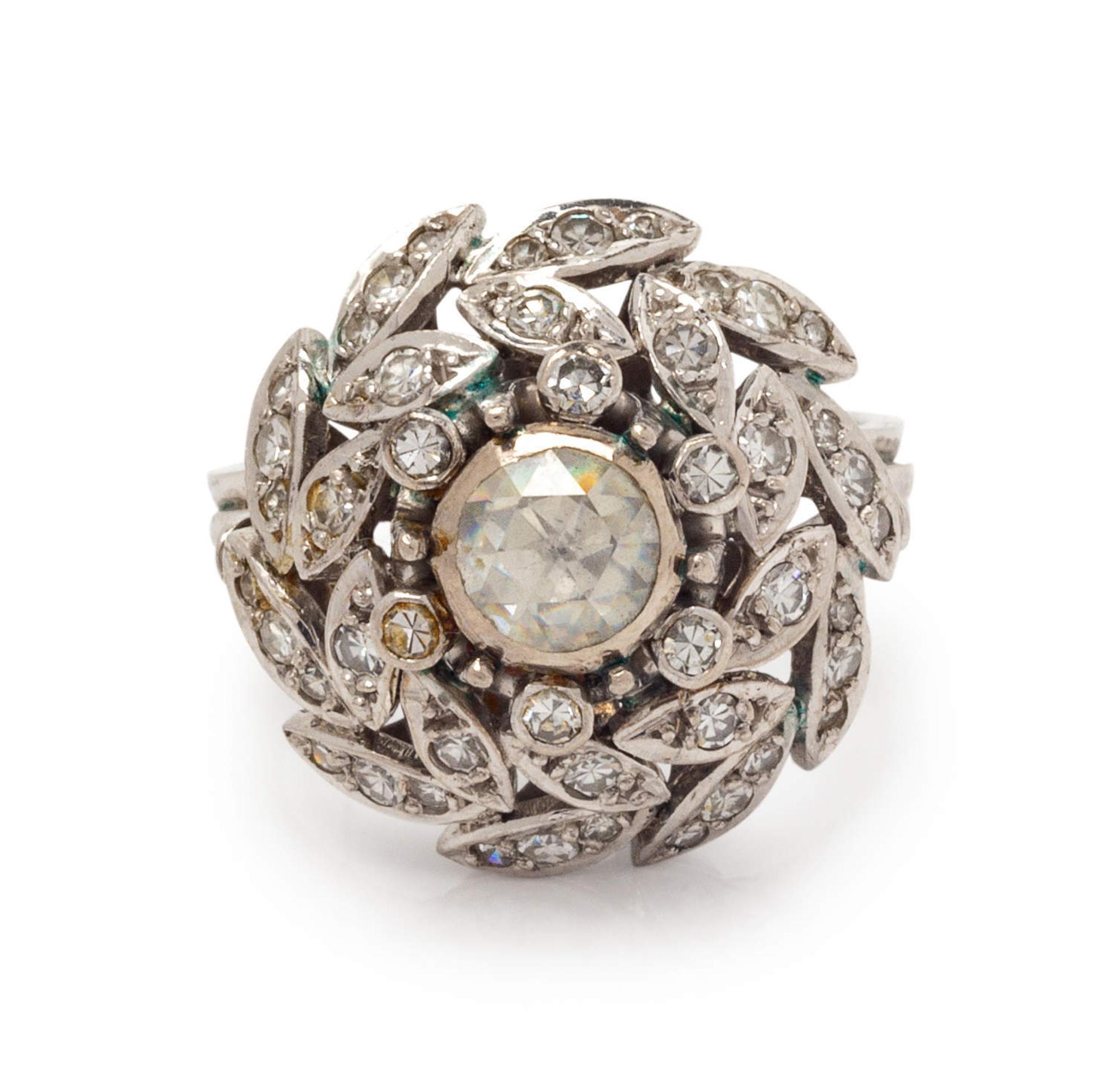 A White Gold and Diamond Ring,