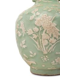 A Pair of Chinese Celadon Glazed Porcelain Vases