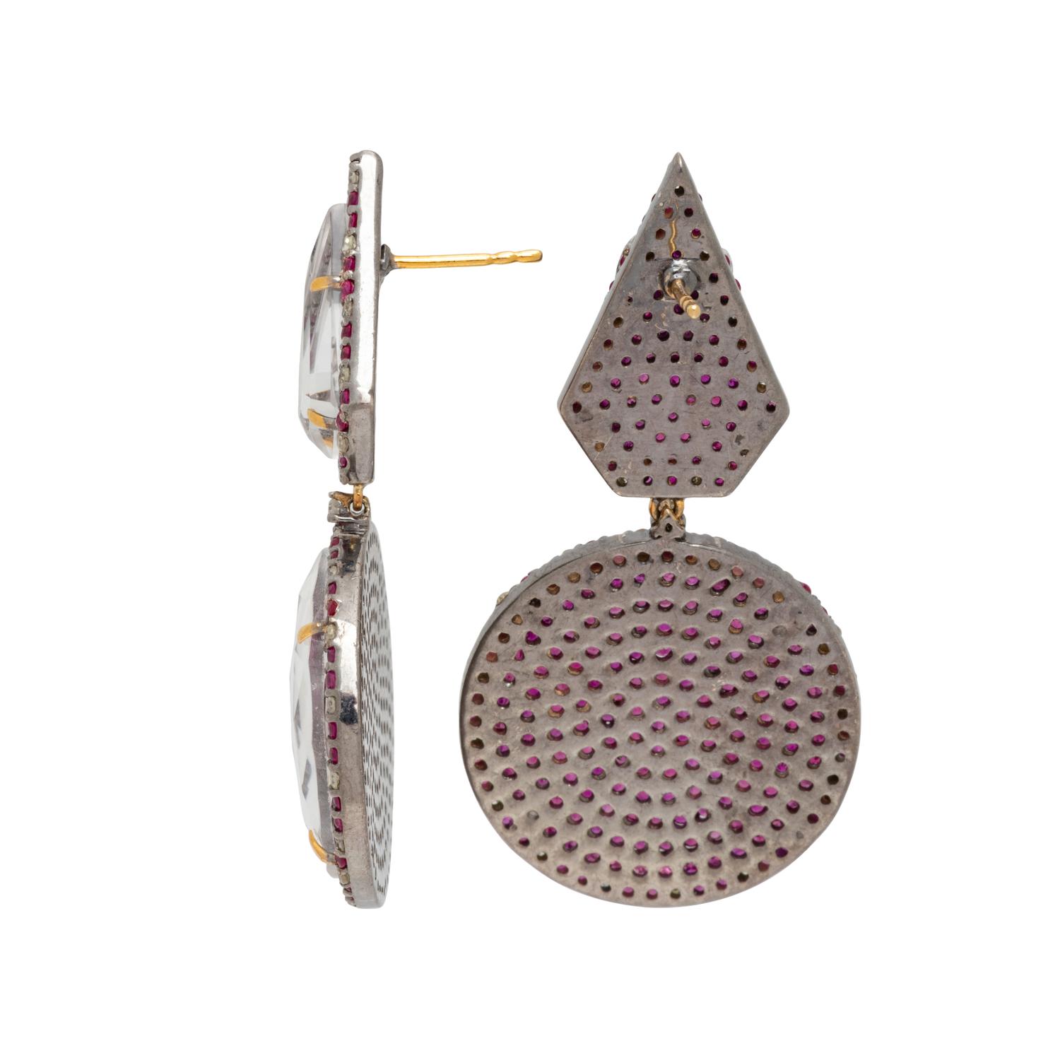 RUBY AND DIAMOND EARINGS
