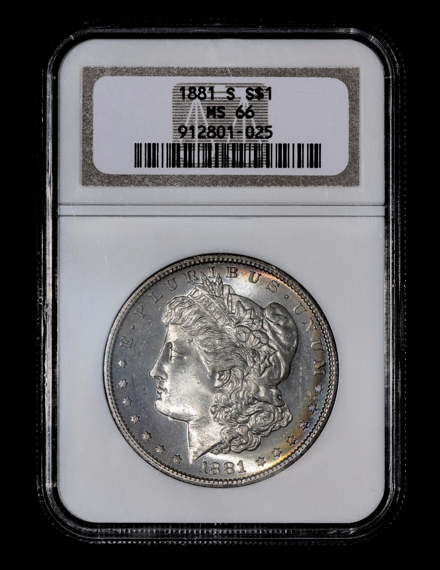 A United States 1881-S Morgan Silver $1 Coin — NGC graded MS66