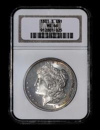 A United States 1881-S Morgan Silver $1 Coin — NGC graded MS66