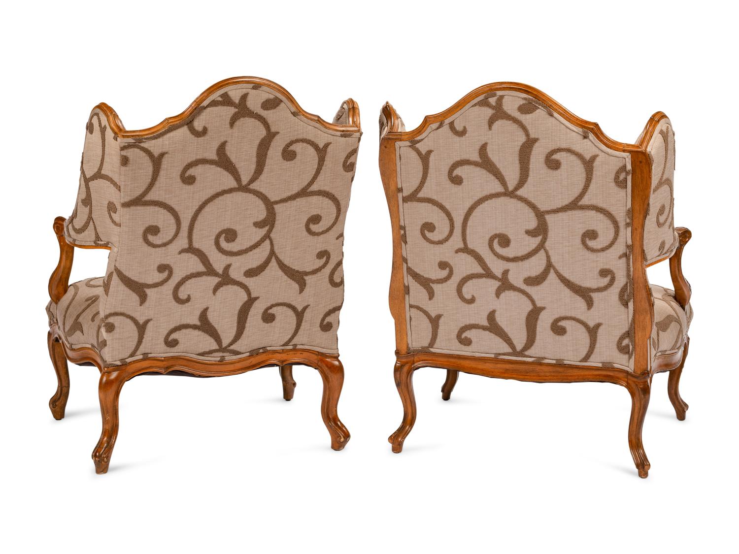 A Near Pair of Régence Style Beechwood Bergères