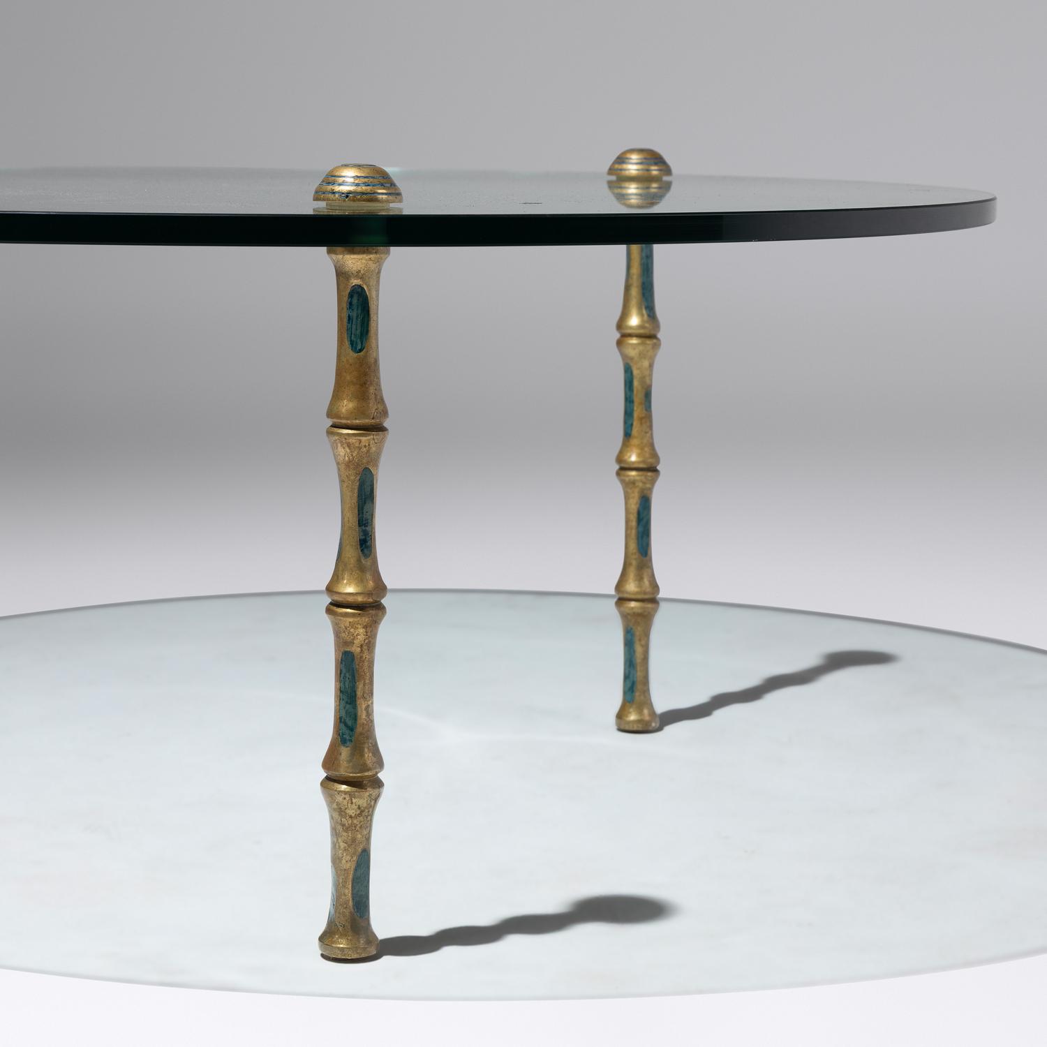 José “Pepe” Mendoza (Mexican, 1926–?) — Glass Table on Faux-Bamboo Legs, c. 1950