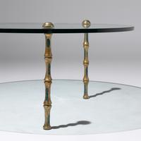 José “Pepe” Mendoza (Mexican, 1926–?) — Glass Table on Faux-Bamboo Legs, c. 1950