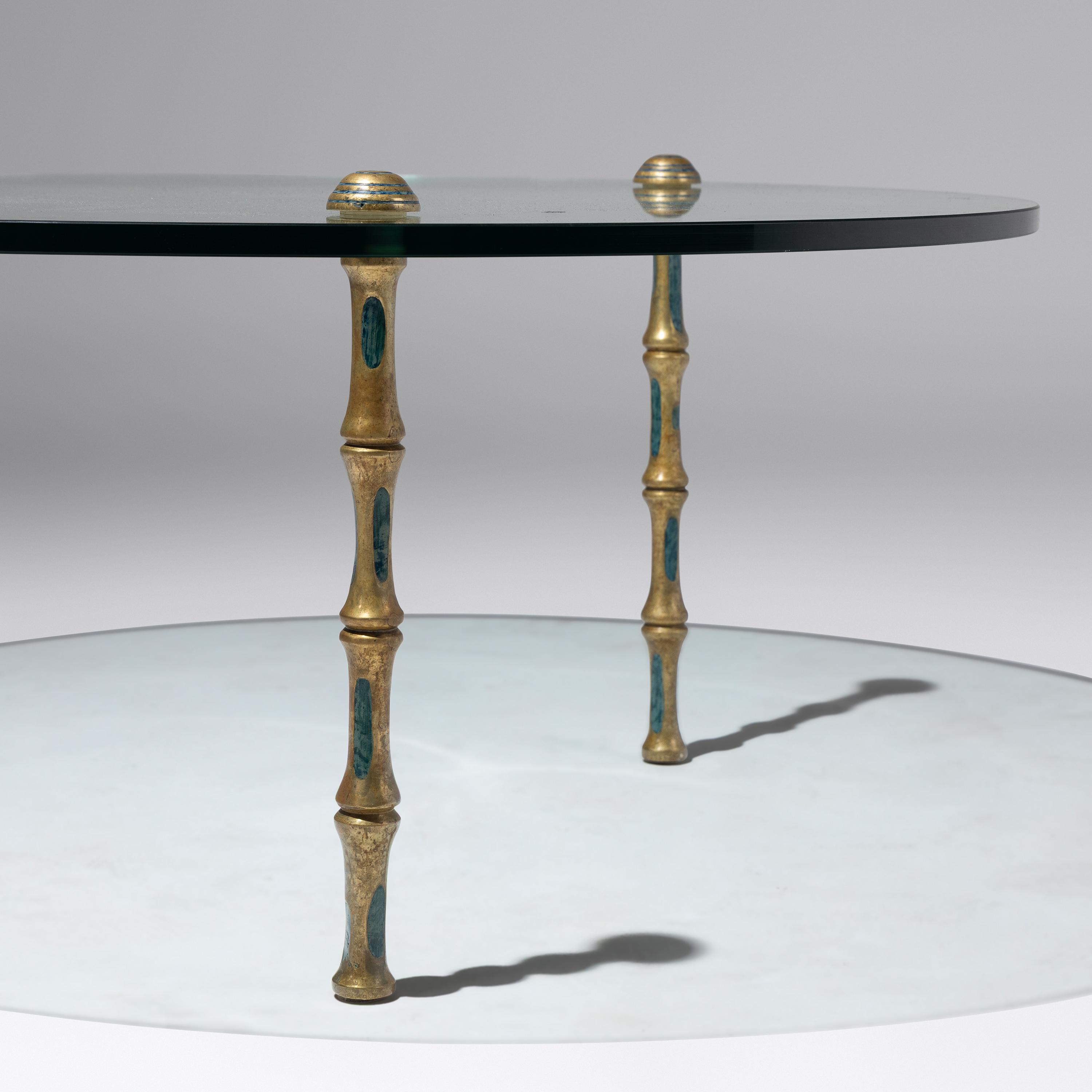José “Pepe” Mendoza (Mexican, 1926–?) — Glass Table on Faux-Bamboo Legs, c. 1950