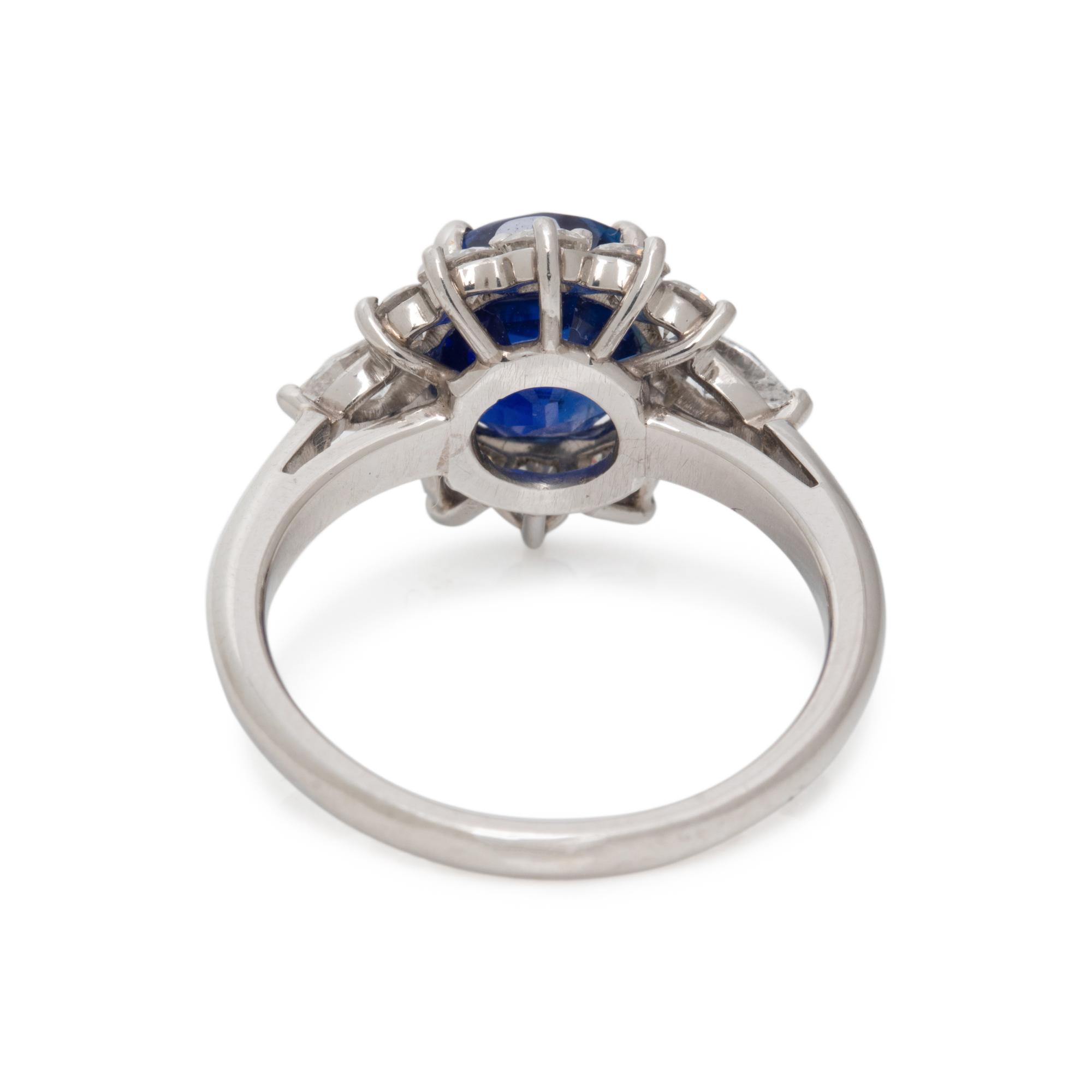 UNHEATED KASHMIR SAPPHIRE AND DIAMOND RING
