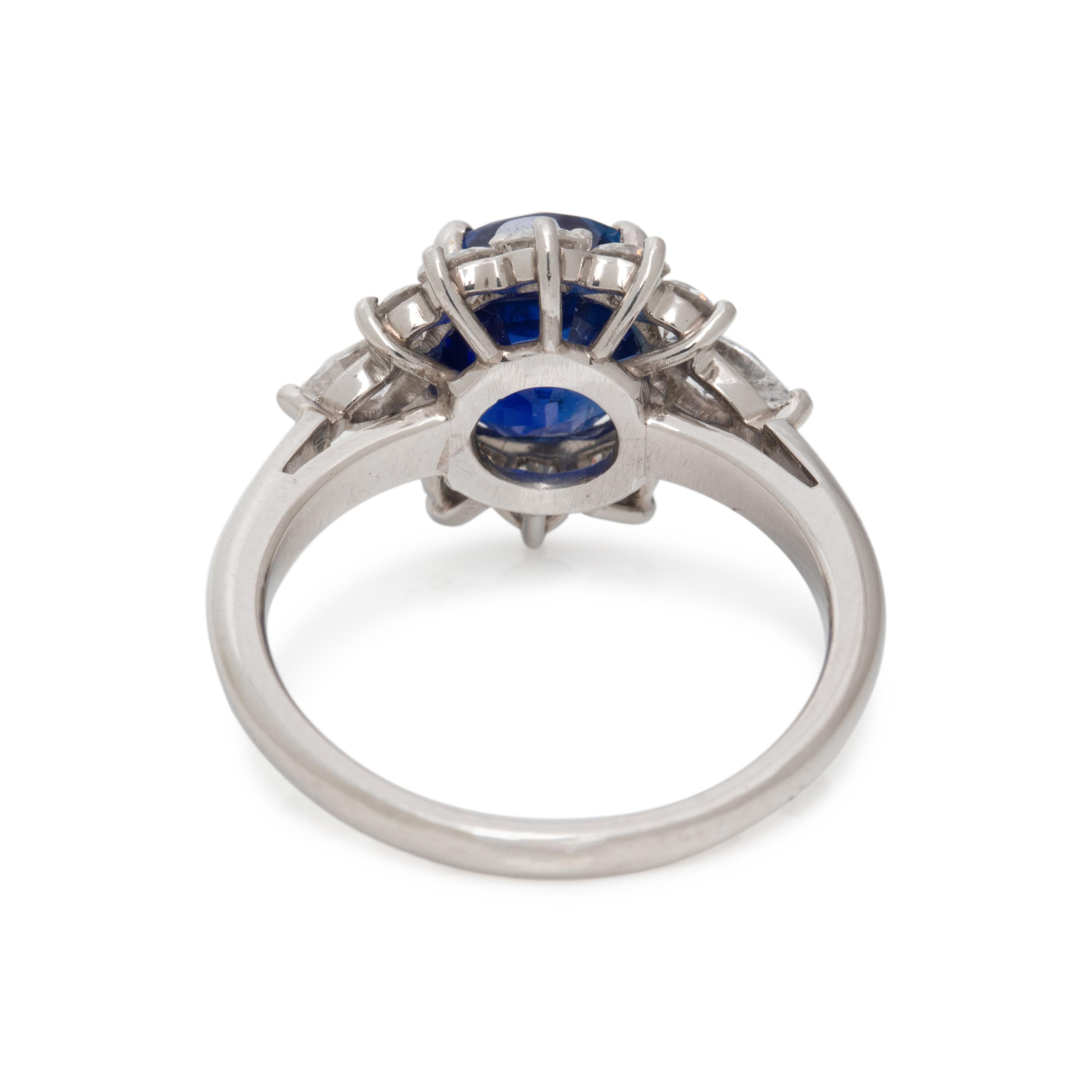 UNHEATED KASHMIR SAPPHIRE AND DIAMOND RING