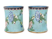A Pair of Chinese Export Cloisonné Enamel Vases