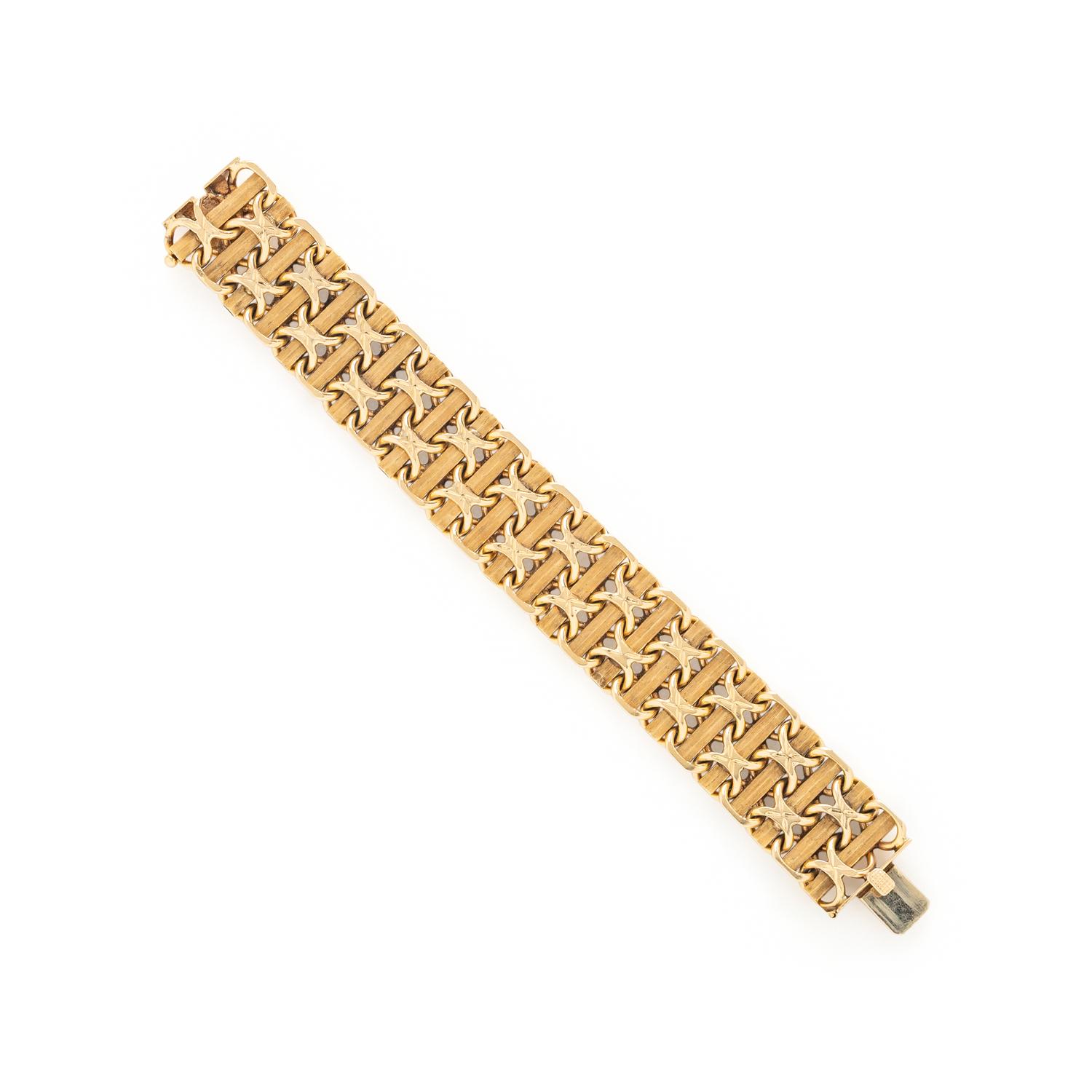 YELLOW GOLD FANCY LINK BRACELET