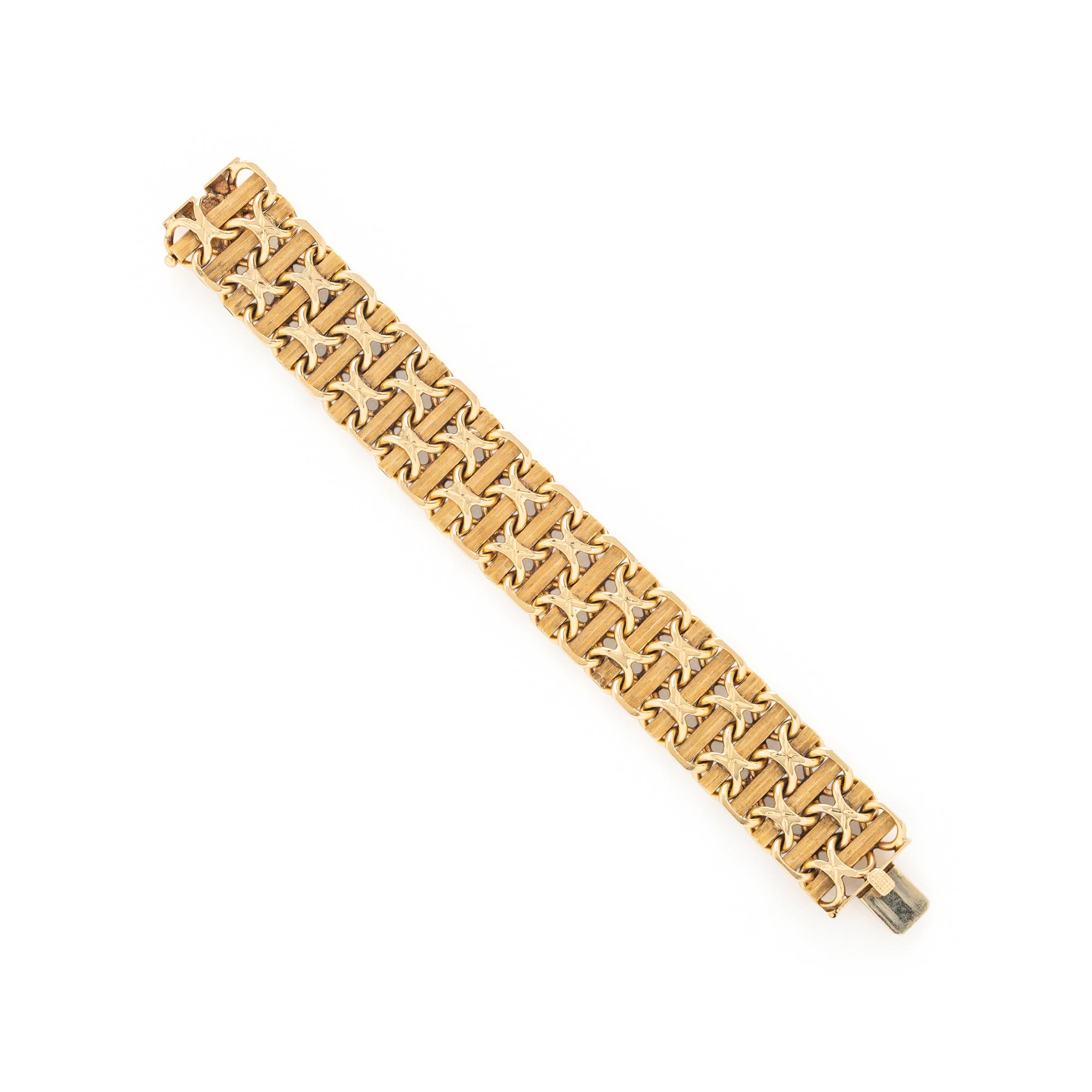 YELLOW GOLD FANCY LINK BRACELET