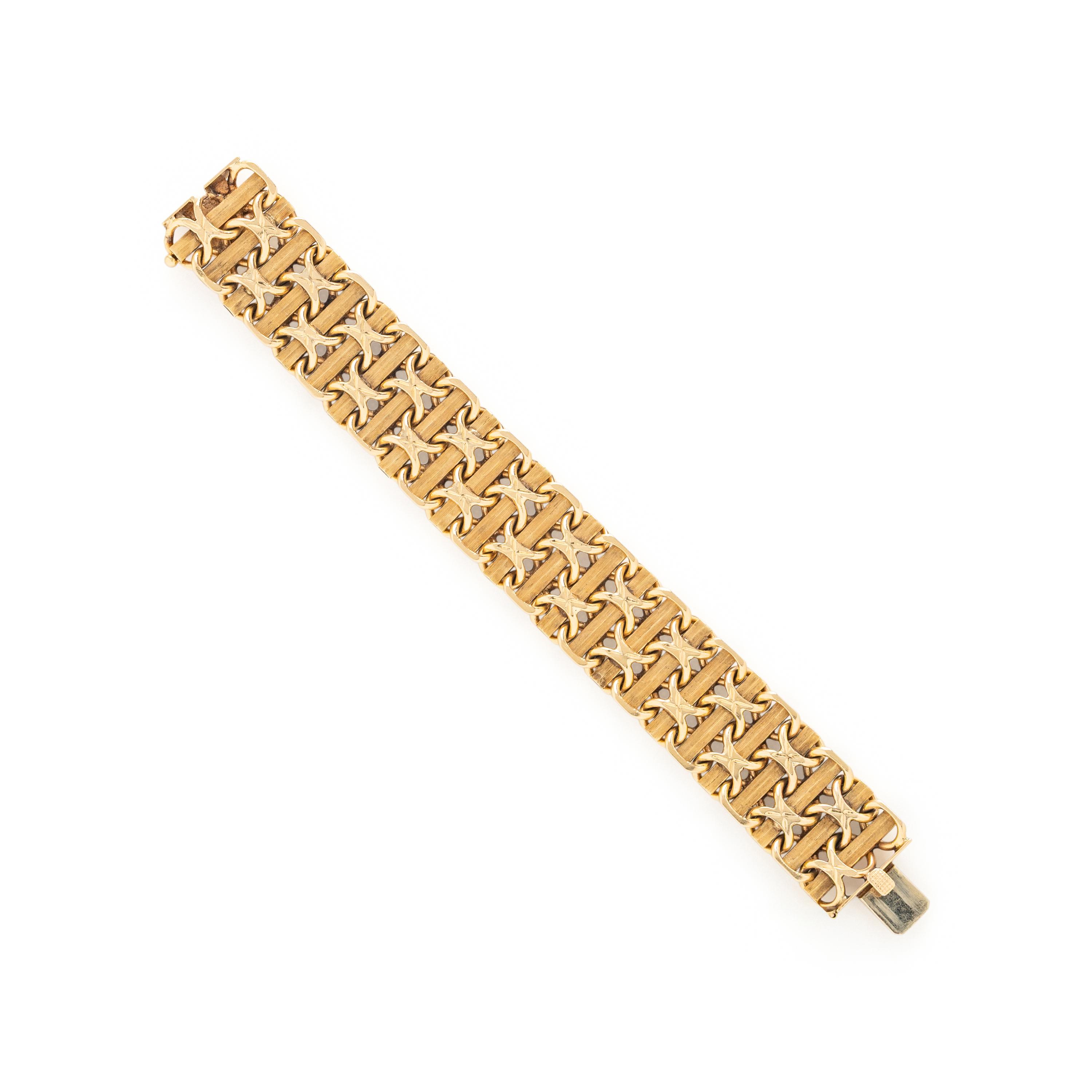 YELLOW GOLD FANCY LINK BRACELET