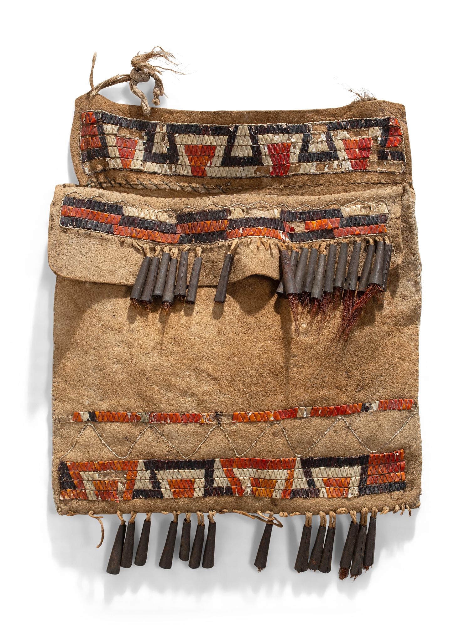 Great Lakes Quilled Buffalo Hide Bag