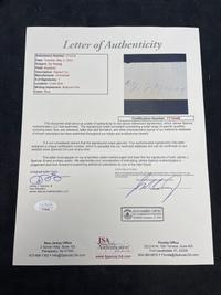 A Cy Young Signed Autograph Cut (JSA Letter),