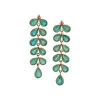 YELLOW GOLD AND EMERALD EARRINGS
