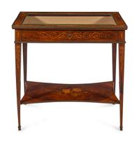 A French Gilt Bronze Mounted Marquetry Vitrine Table