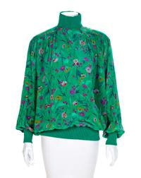 Ungaro Floral Print Blouse, 1980-90s Size label: 6